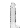 Shots RealRock Realistic Crystal Clear 8" Dildo w/Balls - Transparent Clear