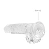 Shots RealRock Realistic Crystal Clear 8" Dildo w/Balls - Transparent Clear