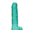 Shots RealRock Realistic Crystal Clear 8" Dildo w/Balls - Turquoise