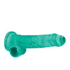 Shots RealRock Realistic Crystal Clear 8" Dildo w/Balls - Turquoise