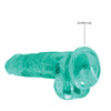 Shots RealRock Realistic Crystal Clear 8" Dildo w/Balls - Turquoise