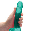 Shots RealRock Realistic Crystal Clear 8" Dildo w/Balls - Turquoise
