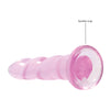 Shots RealRock Crystal Clear Non Realistic 7" Dildo  - Pink