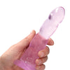 Shots RealRock Crystal Clear Non Realistic 7" Dildo  - Pink