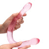 Shots RealRock Crystal Clear 17" Double Dildo  - Pink