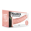 Shots RealRock 8" Vibrating Hollow Strap On W/O Balls - Flesh