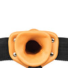 Shots RealRock 8" Vibrating Hollow Strap On W/O Balls - Tan