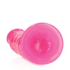 Shots RealRock 6" Slim Dildo Glow in the Dark - Neon Pink