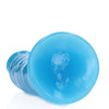 Shots RealRock 7" Slim  Dildo Glow in the Dark - Neon Blue