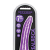 Shots RealRock 7" Slim Dildo Glow in the Dark - Neon Purple