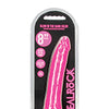 Shots RealRock 8" Slim Dildo Glow in the Dark - Neon Pink