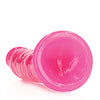 Shots RealRock 8" Slim Dildo Glow in the Dark - Neon Pink