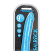 Shots RealRock 9" Slim Dildo Glow in the Dark - Neon Blue