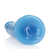 Shots RealRock 9" Slim Dildo Glow in the Dark - Neon Blue