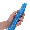Shots RealRock 9" Slim Dildo Glow in the Dark - Neon Blue