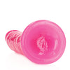 Shots RealRock 9" Slim Dildo Glow in the Dark - Neon Pink