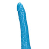 Shots RealRock 10" Slim Dildo Glow in the Dark - Neon Blue