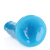 Shots RealRock 10" Slim Dildo Glow in the Dark - Neon Blue