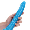 Shots RealRock 10" Slim Dildo Glow in the Dark - Neon Blue
