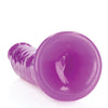 Shots RealRock 10" Slim Dildo Glow in the Dark - Neon Purple