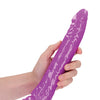 Shots RealRock 10" Slim Dildo Glow in the Dark - Neon Purple
