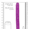 Shots RealRock 12" Double Dong Glow in the Dark - Neon Purple