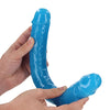 Shots RealRock 15" Double Dong Glow in the Dark - Neon Blue