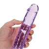 Shots RealRock Crystal Clear 7" Straight Dildo w/Suction Cup - Purple
