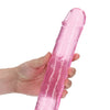 Shots RealRock Crystal Clear 9" Straight Dildo w/Suction Cup - Pink