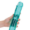Shots RealRock Realistic Crystal Clear 10" Straight Dildo - Turquoise