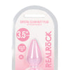 Shots RealRock Crystal Clear 3.5" Anal Plug - Pink