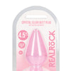 Shots RealRock Crystal Clear 4.5" Anal Plug - Pink