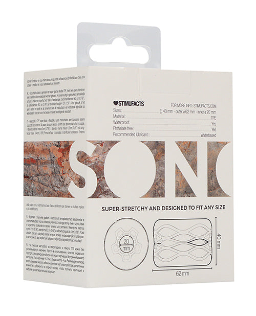 Shots Sono No. 93 Reversible Textured Masturbator - Transparent