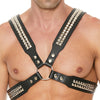 Shots Uomo Men's Pyramid Stud Body Harness - Black