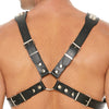 Shots Uomo Men's Pyramid Stud Body Harness - Black