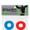 Ignite Power Stretch Donuts Cockrings - Pack of 2 Red/Blue