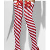 Smiffy Holiday Opaque Striped Thigh Highs w/Bows Red/White O/S