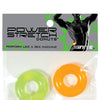 Ignite Power Stretch Donut Cock Ring - Orange/Green Pack of 2