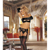 Lace & Stretch Mesh Garterbelt - Black