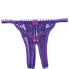 Scalloped Embroidery Crotchless Panty Purple O/S