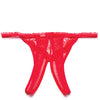 Scalloped Embroidery Crotchless Panty Red O/S