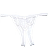 Scalloped Embroidery Crotchless Panty White O/S