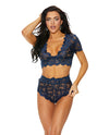 Stretch Lace Cami Set Navy SM