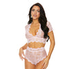 Stretch Lace Cami Set Pink XL
