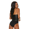 Embossed Faux Leather Teddy Black SM