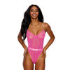 Mesh Underwire Teddy Hot Pink LG