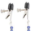 Spartacus Adjustable Broad Tip Blue Beaded Nipple Clamps