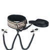 Spartacus Faux Leather Collar & Leash w/Black Nipple Clamps