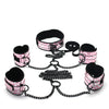 Spartacus Faux Leather Collar to Wrist & Ankle Restraints Bondage Kit with Leash