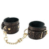 Spartacus Faux Fur Lining Ankle Restraints - Brown Floral Print